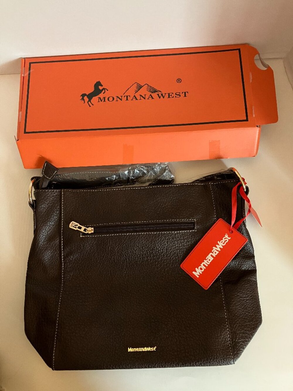 Montana West Collection Brown Tote Handbag Purse NEW.